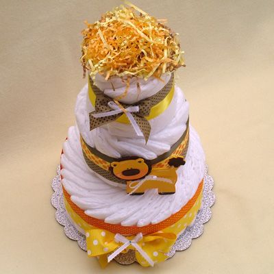 Baby Shower Decoration DIAPER CAKE Jungle Lion Pampers  