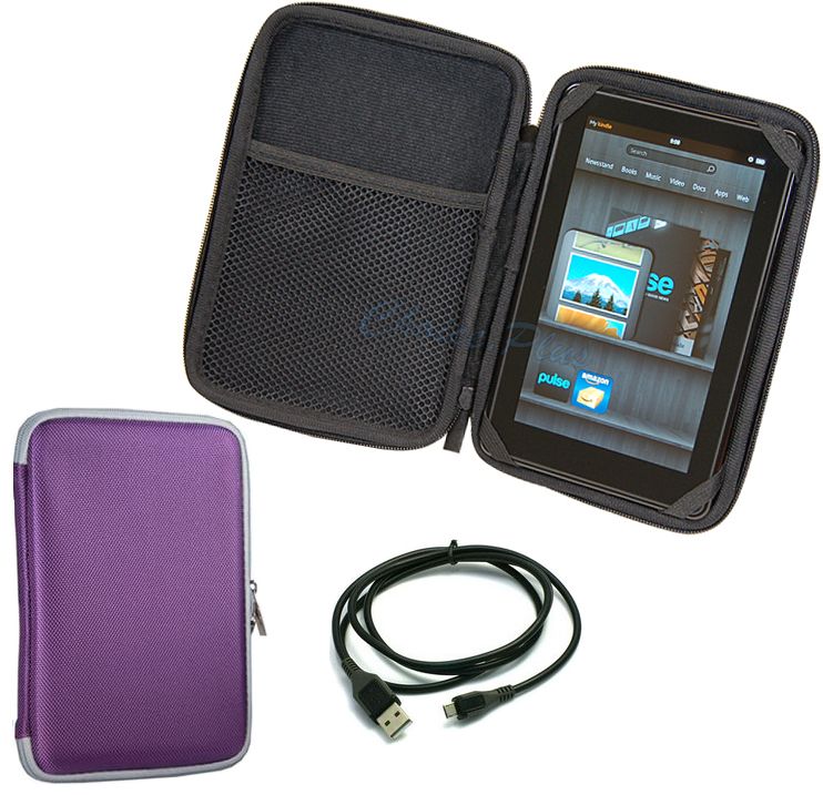   Case EVA Pouch For  Kindle Fire Tablet+USB Charger Cable  