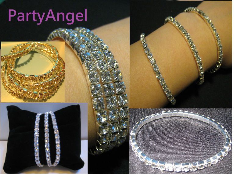 Party gift Wedding Rhinestone stretch bracelet #P31  