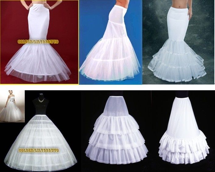 BONE FULL CRINOLINE PETTICOAT BRIDAL SKIRT SLIP mermaid (6 style 