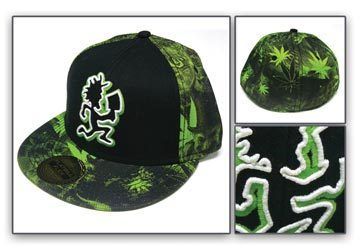 ICP Weed Print Flatbill Baseball Cap Hat NEW Insane Clown Posse  