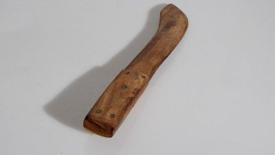 UNUSUAL OLD MULGA WOOD BUSH KNIFE, COLLECTED 1940S, THIS FINE CARVING 